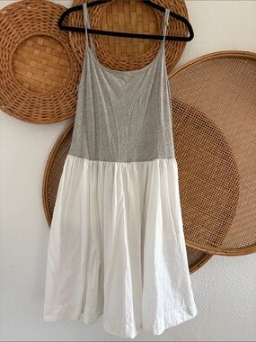 Free People Two-Tone Grey and White Mini Dress